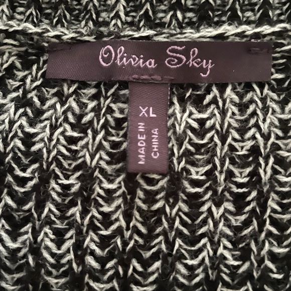 Black/white asymmetrical zip cardigan - Picture 6 of 7